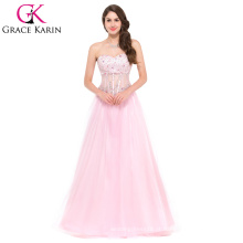 Grace Karin Strapless Sequins &amp; Tulle Beaded Bodice Ball Prom Dress GK000021-2